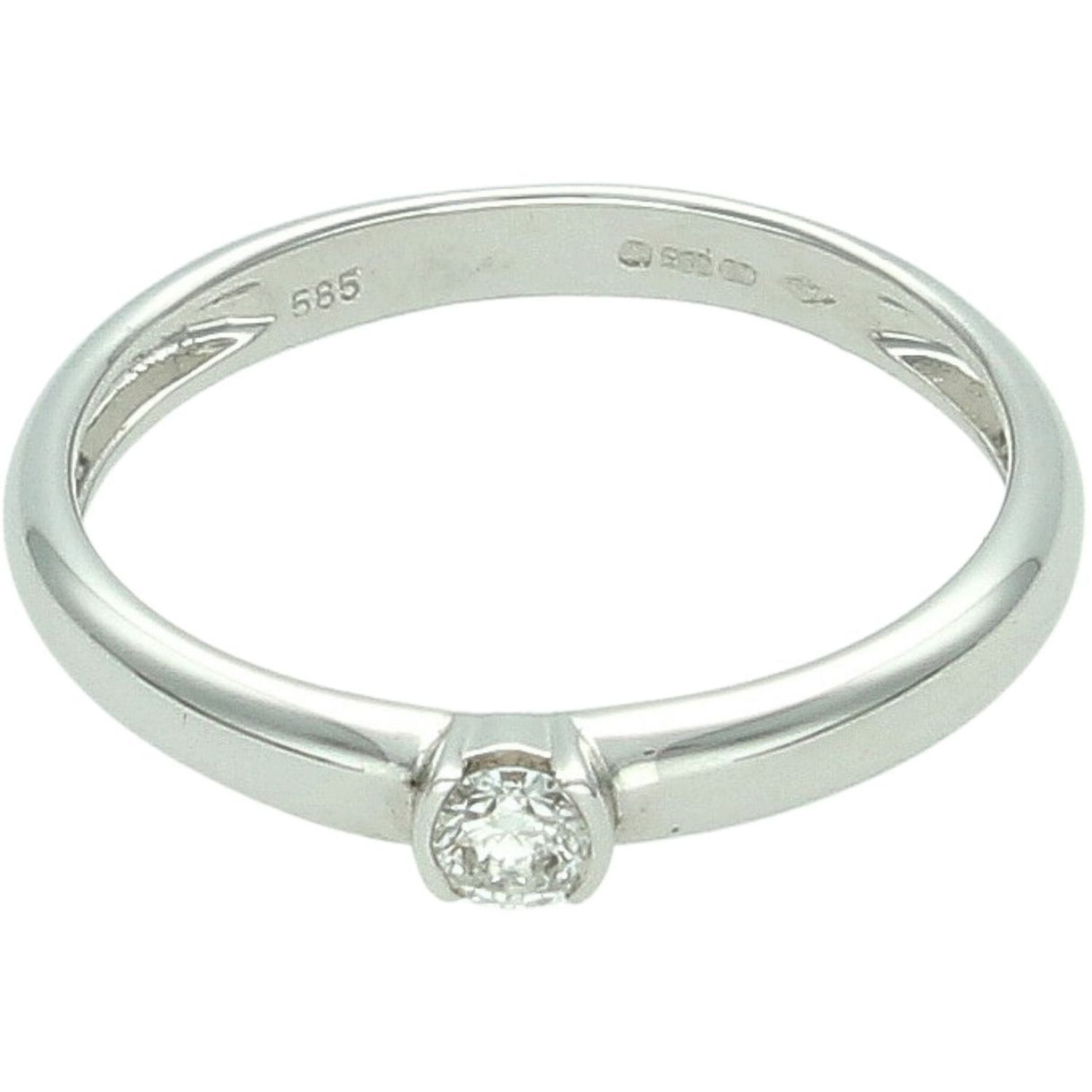 Złoty pierścionek 585 z brylantem 0,14 ct – rozmiar 18  DIAMENT.jpg